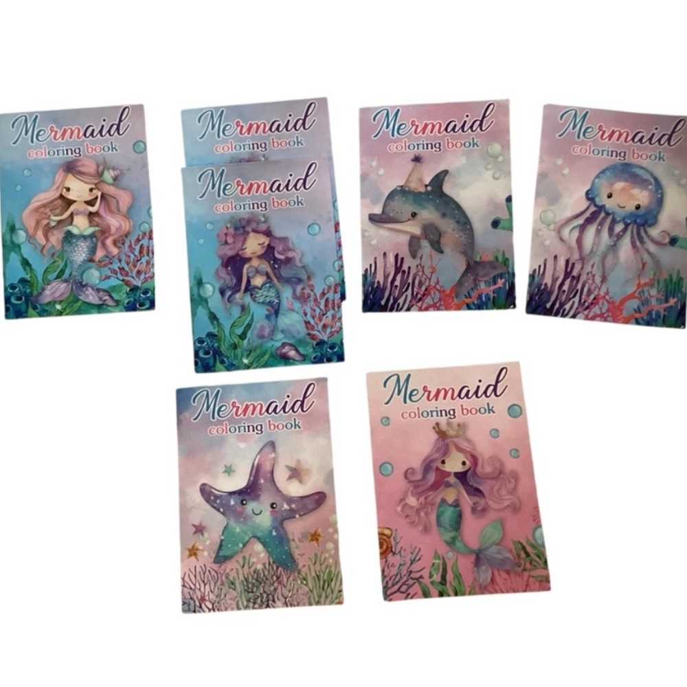 7 Piece Mermaid Coloring Book Set